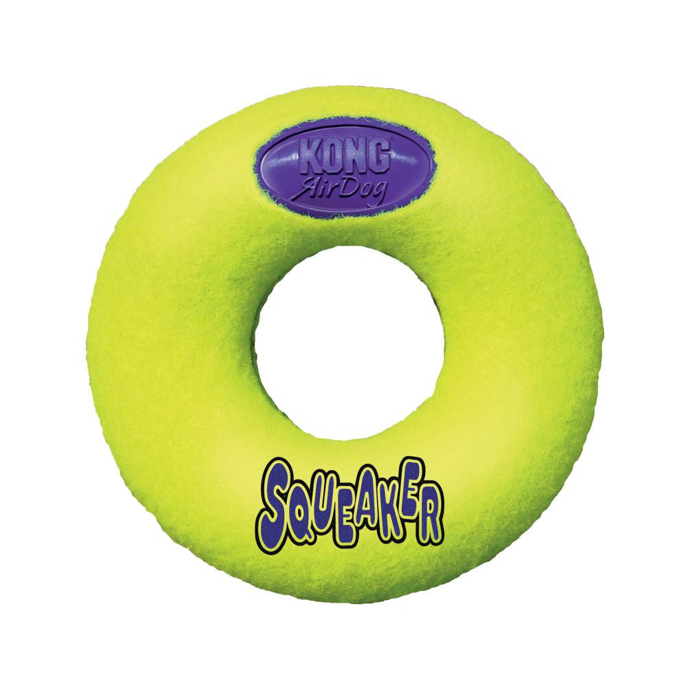 Kong AirDog Squeaker Donut Dog water and tug Toy in Small