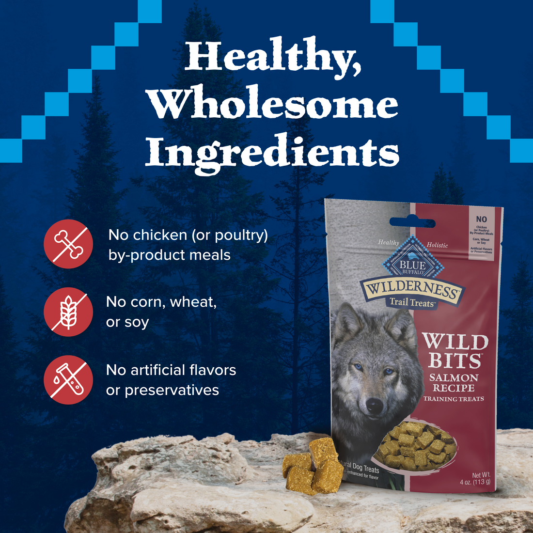 Blue Buffalo Wilderness Trail Treats Salmon Wild Bits Dog Treats