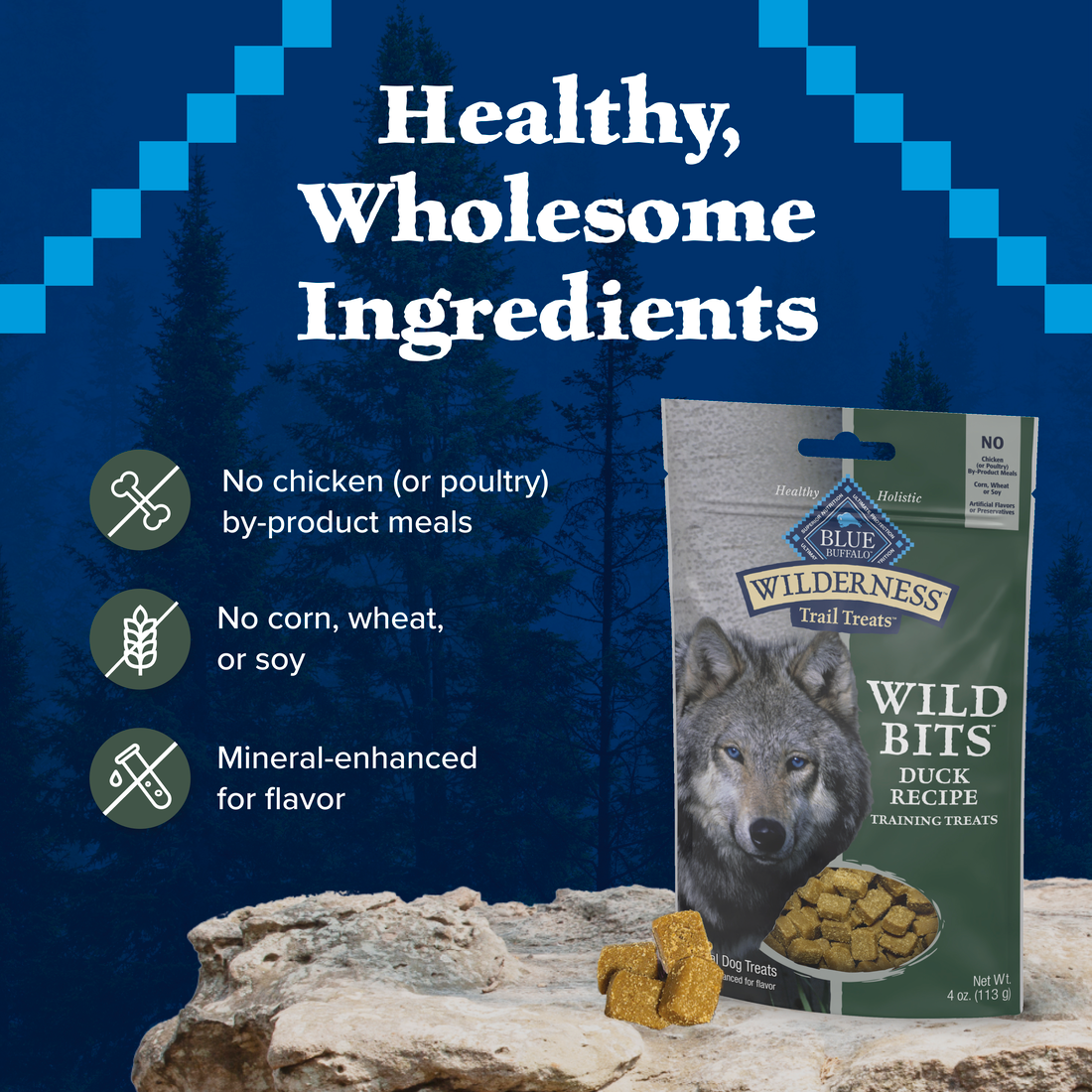 Blue Buffalo Wilderness Trail Treats Duck Wild Bits Dog Treats