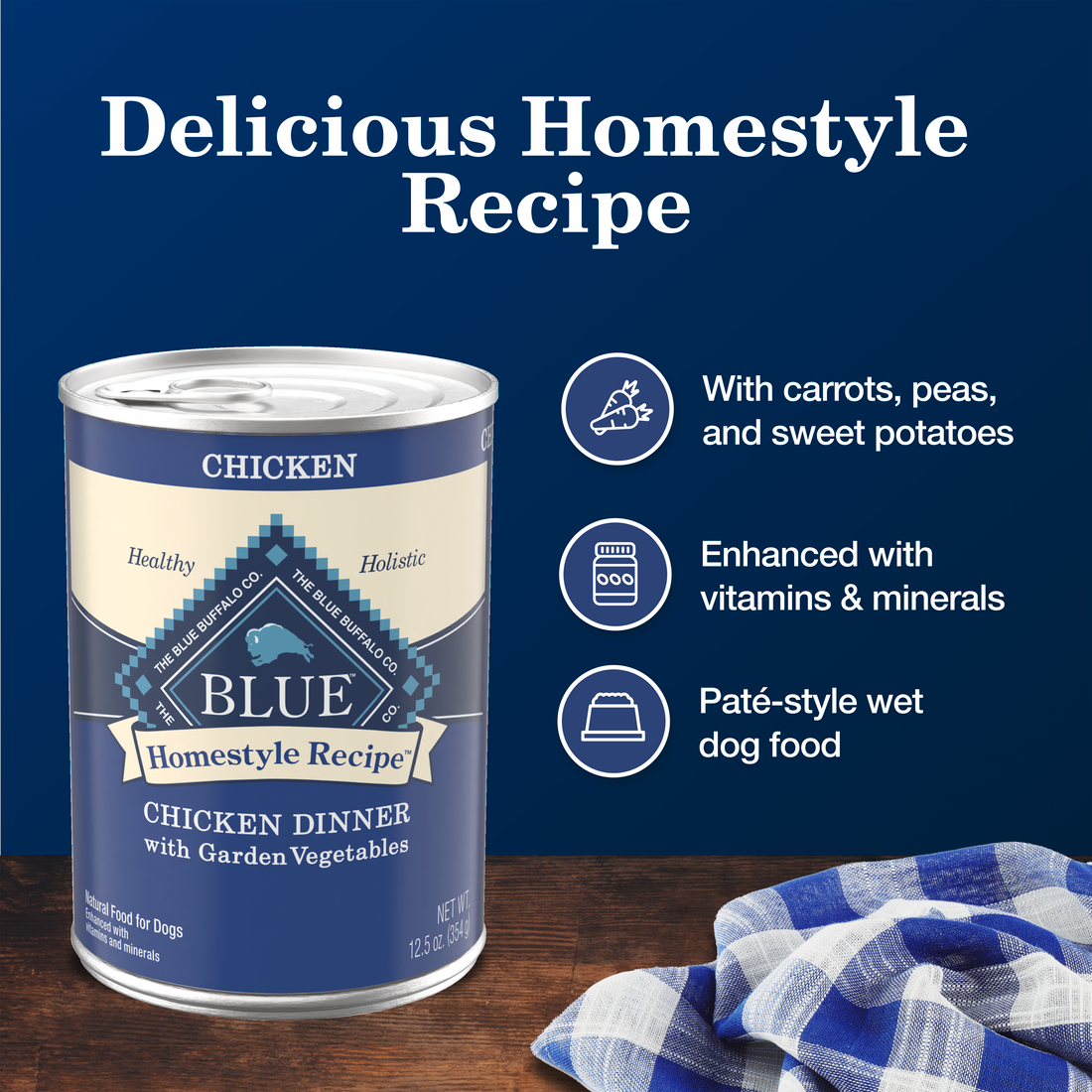 Blue Buffalo Homestyle Recipe Chicken Dinner with Garden Vegetables & Brown Rice Canned Dog Food