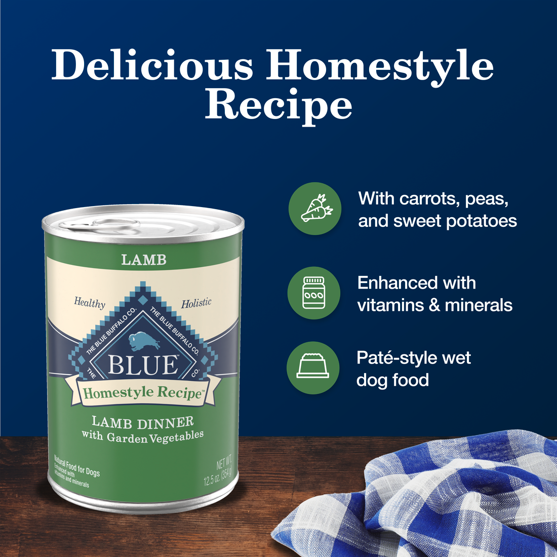 Blue Buffalo Homestyle Recipe Lamb Dinner with Garden Vegetables & Brown Rice Canned Dog Food