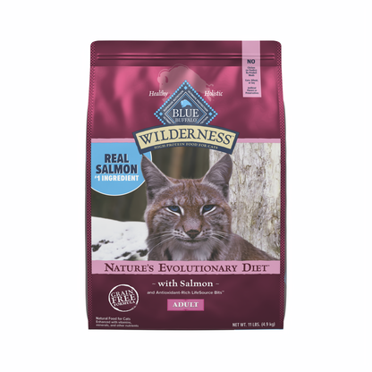 Blue Buffalo Wilderness Grain Free Salmon High Protein Recipe Dry Cat Food