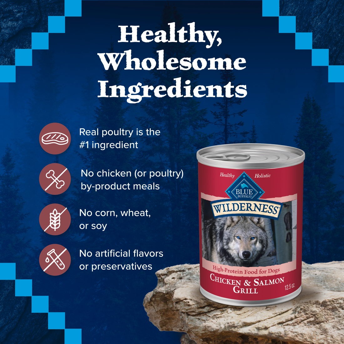 Blue Buffalo Wilderness  Salmon & Chicken Grill Canned Dog Food