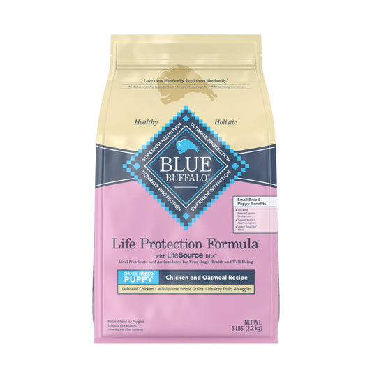 BLUE LIFE PROTECTION SMALL BREED PUPPY CHICKEN & OATMEAL 5#