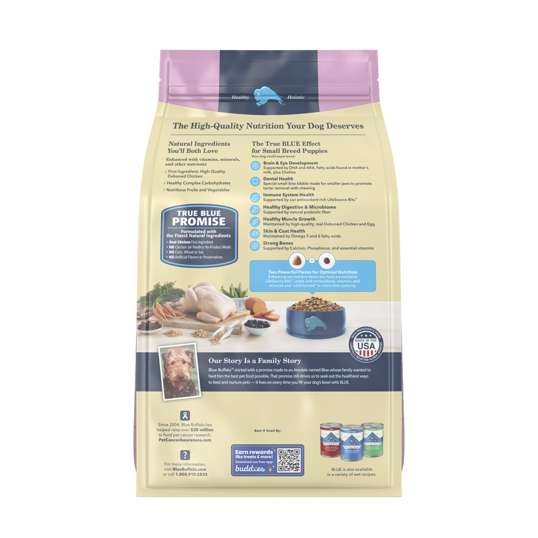 BLUE LIFE PROTECTION SMALL BREED PUPPY CHICKEN & OATMEAL 5#