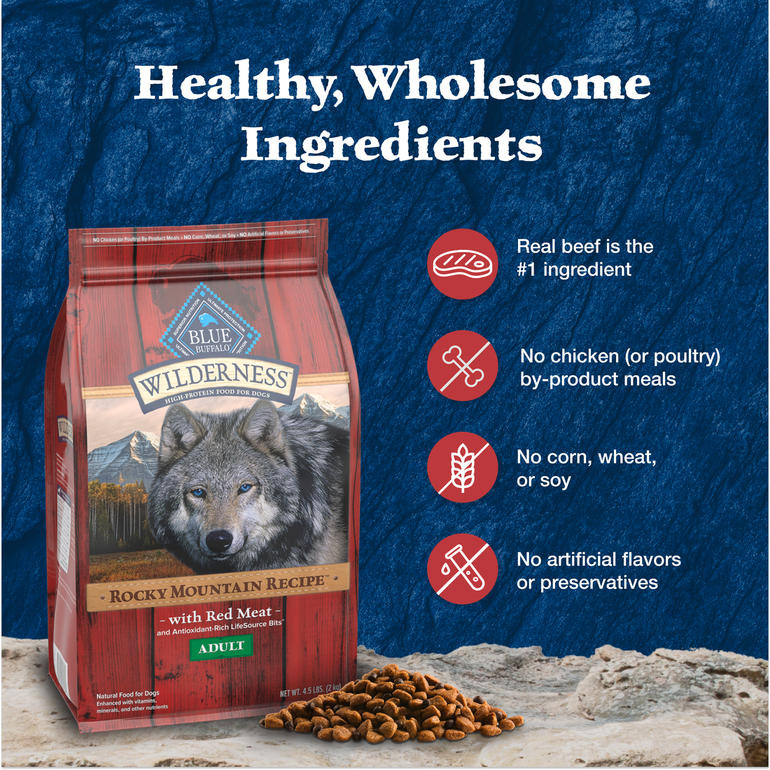 BLUE DOG ADULT WILDERNESS  ROCKY MOUNTAIN RECIPE-RED MEAT