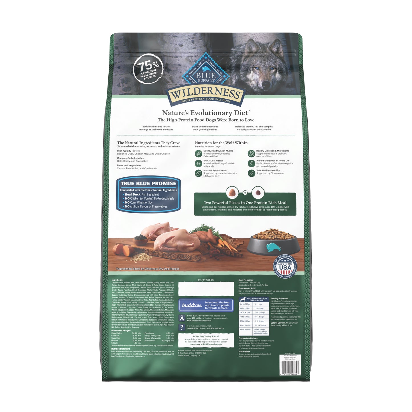 Blue Buffalo Wilderness High Protein Duck Recipe Dry Dog Food