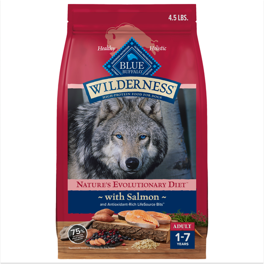 Blue Wilderness Salmon with Wholesome Grains recipe dry dog food