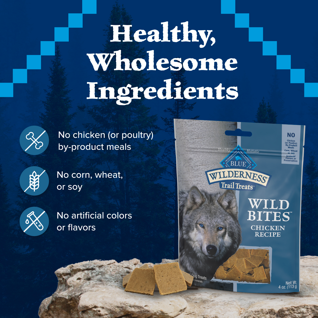 BLUE WILDERNESS DOG WILD BITES  CHICKEN 4oz