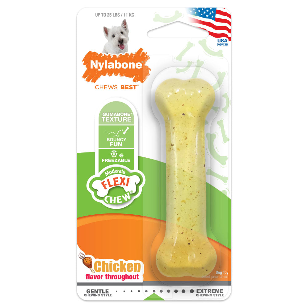 Nylabone FlexiChew Chicken Flavor Bone Dog Toy