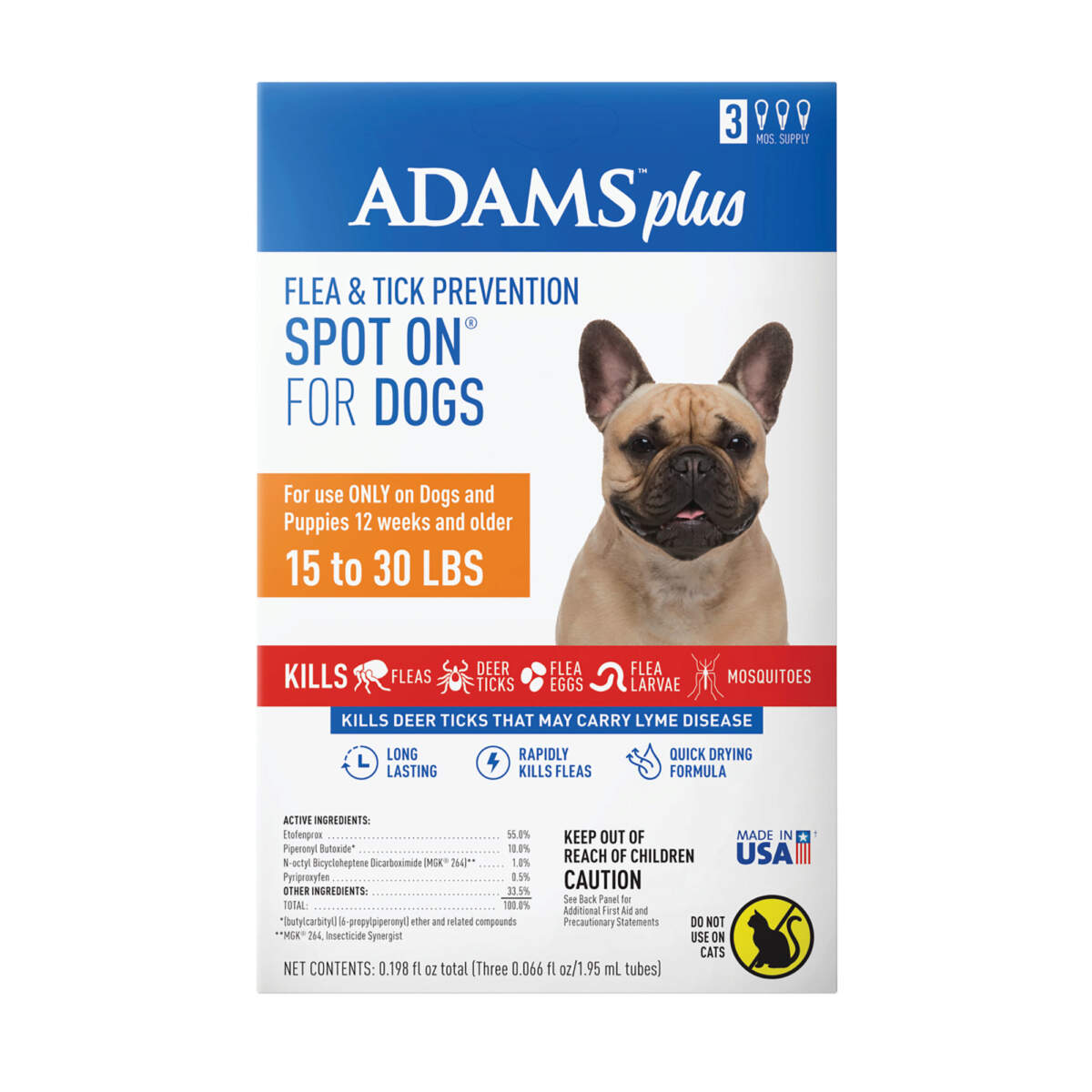 ADAMS Plus Flea & Tick Spot On for Dogs