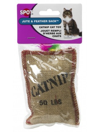 ETHICAL JUTE & FEATHER SACK w-CATNIP