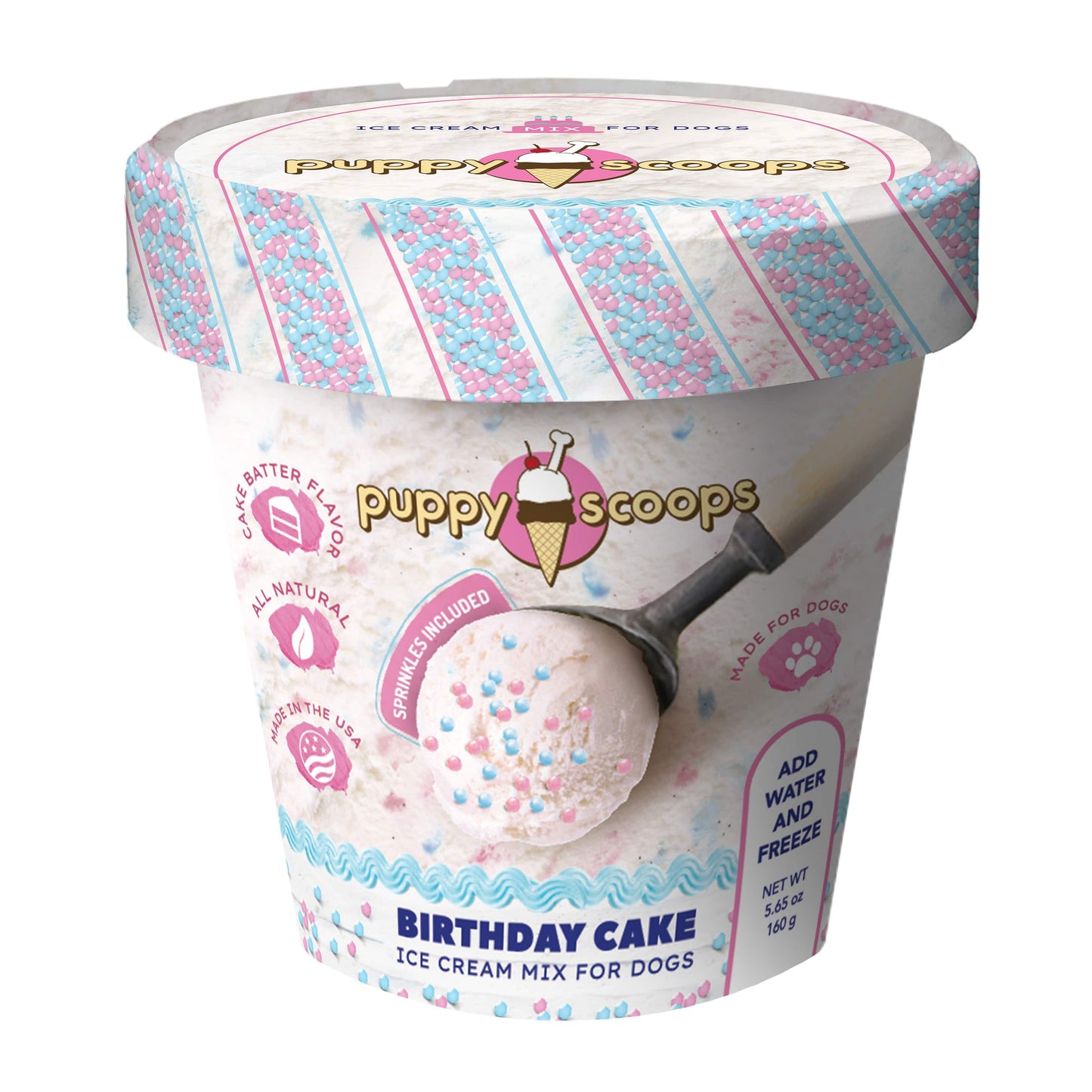 Puppy Scoops Ice Cream Mix Birthday Cake with Sprinkles flavor