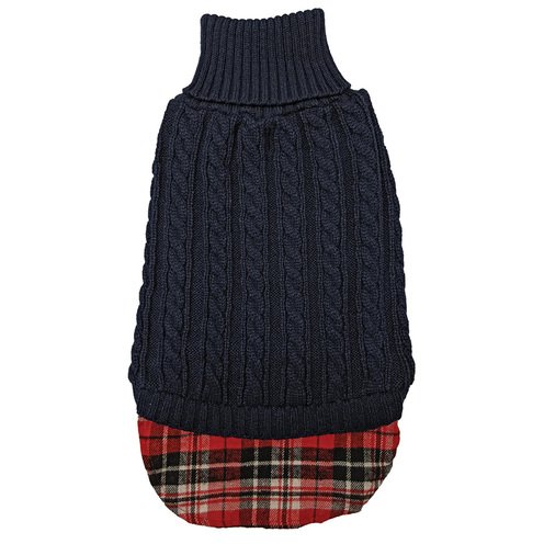 ETHICAL UNTUCKED CABLE SWEATER NAVY