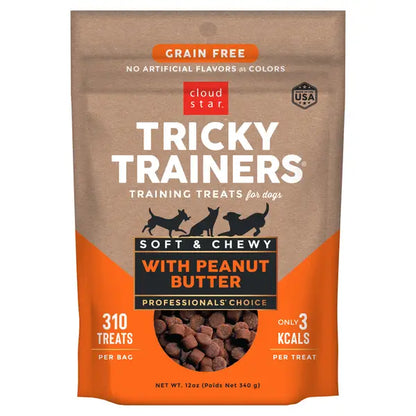 Cloud Star Chewy Tricky Trainers Peanut Butter Dog Treats