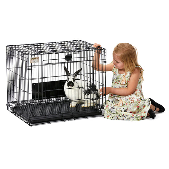 WABBITAT RABBIT HOME BLACK WITH URINE GUARD & PAN