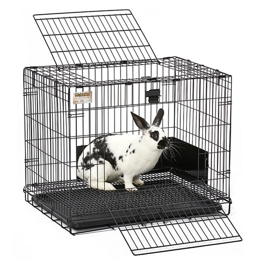 WABBITAT RABBIT HOME BLACK WITH URINE GUARD & PAN