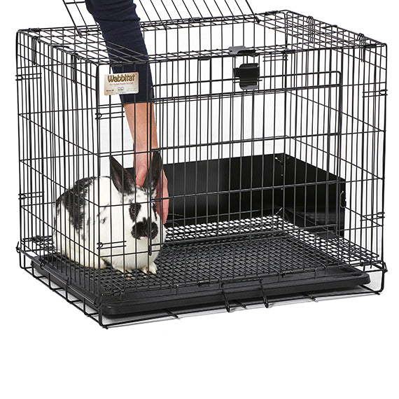 WABBITAT RABBIT HOME BLACK WITH URINE GUARD & PAN