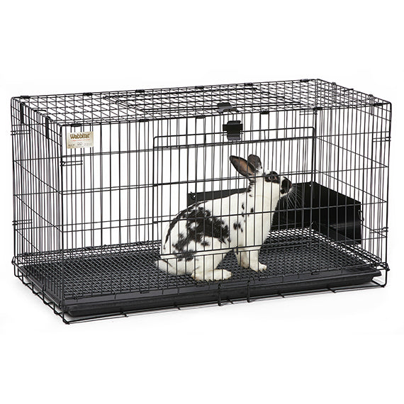 WABBITAT RABBIT HOME BLACK WITH URINE GUARD & PAN