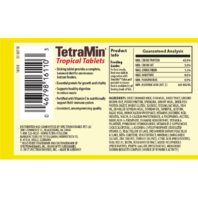 TETRA TETRAMIN TROPICAL TABLETS 1.69oz