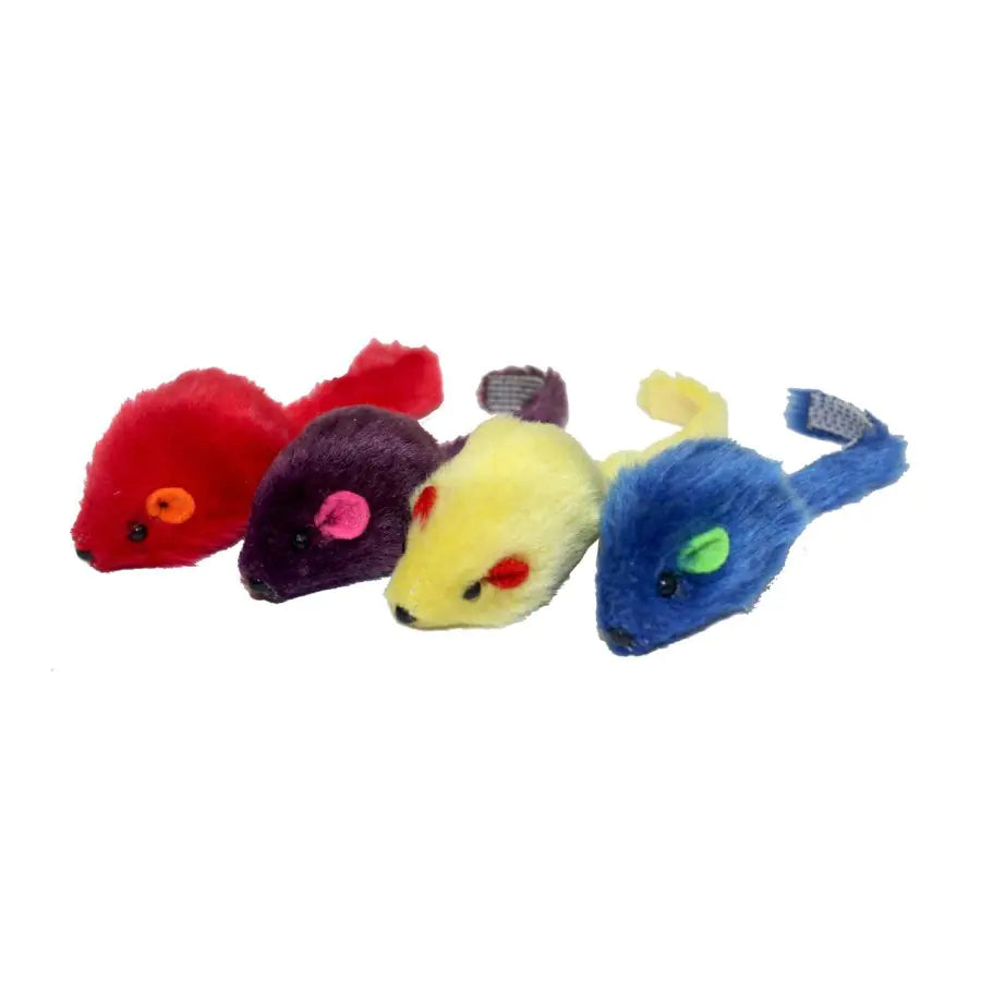 MULTIPET MULTICOLOR FUZZY MOUSE4PK