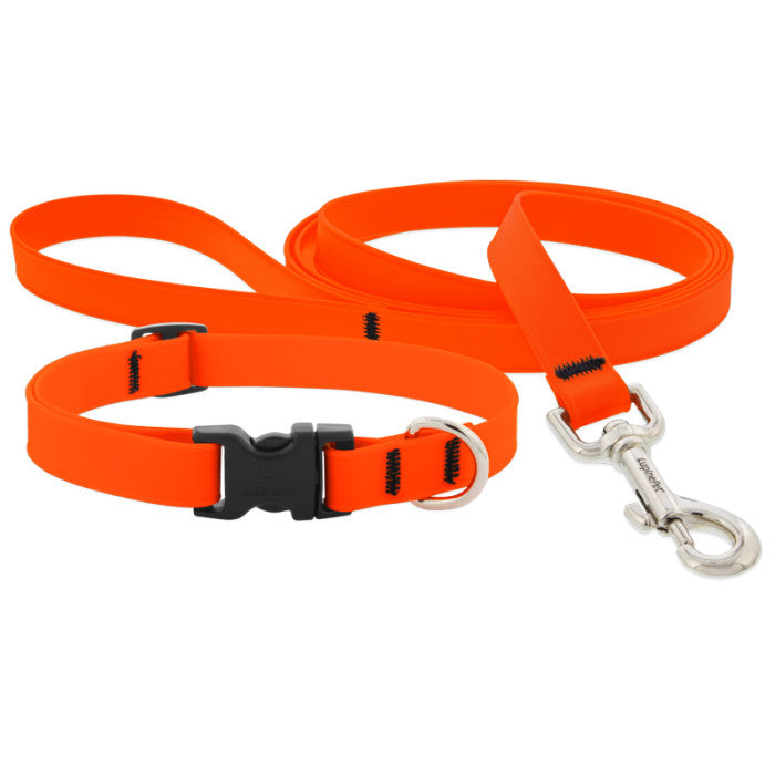 LUPINE WATERPROOF 3/4in NEON ORANGE COLLARS & LEASH