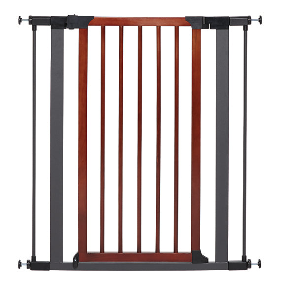 MIDWEST Steel Pet Gate with Graphite and Decorative Wood