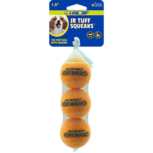 PETSPORT TUFF SQUEAK TENNIS BALLS 3-Pk