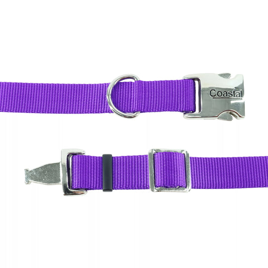 Coastal Adjustable Dog Collar with Metal Buckle