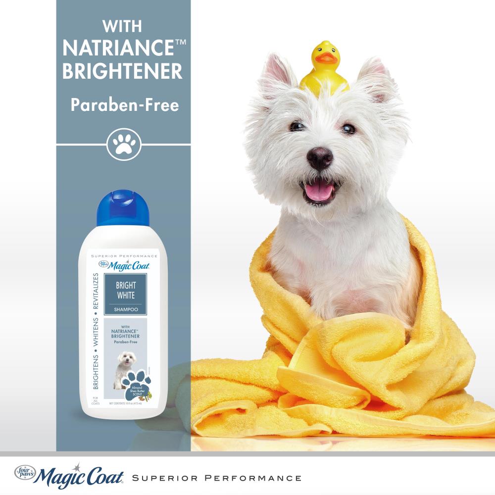 4 PAWS Magic Coat Almond Shea Butter Scented Bright White Dog Shampoo