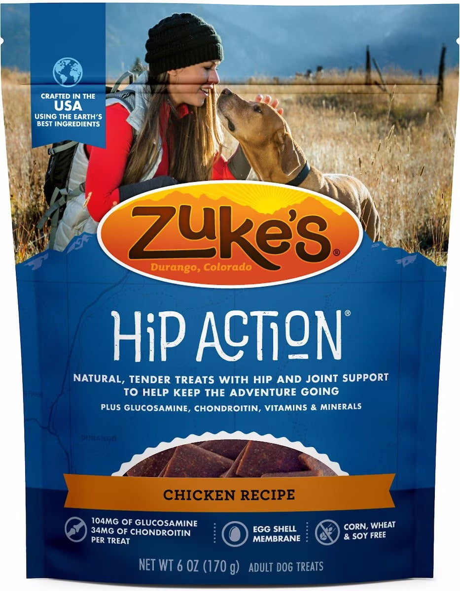 Zukes Hip Action Chicken Dog Treats with Glucosamine and Chondroitin