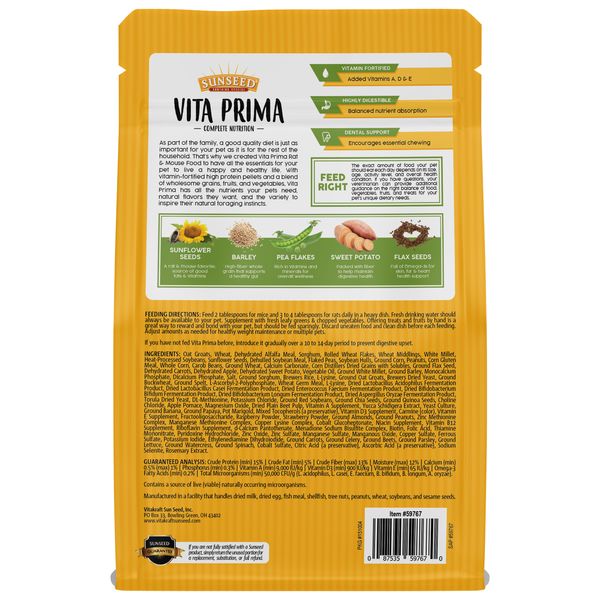 VITA PRIMA RAT & MOUSE FOOD 2LB