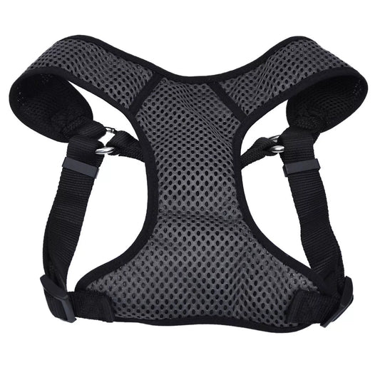 Coastal Comfort Soft Sport Wrap Adjustable Dog Harnesses Grey with Black