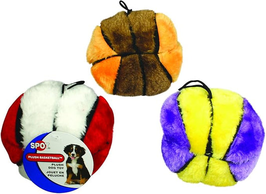 ETHICAL PLUSH BASKETBALL DOG TOY 4.5-in