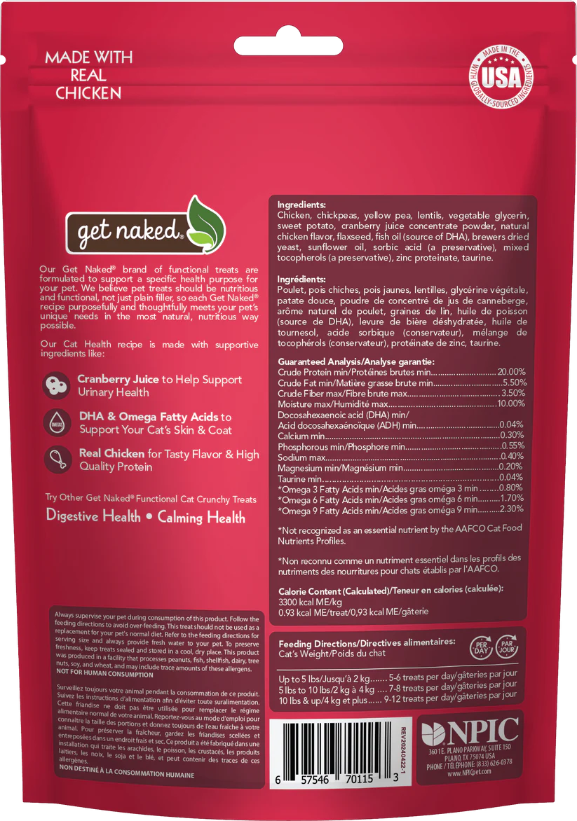 Get Naked Cat Health with Cranberry Juice Crunchy Treats