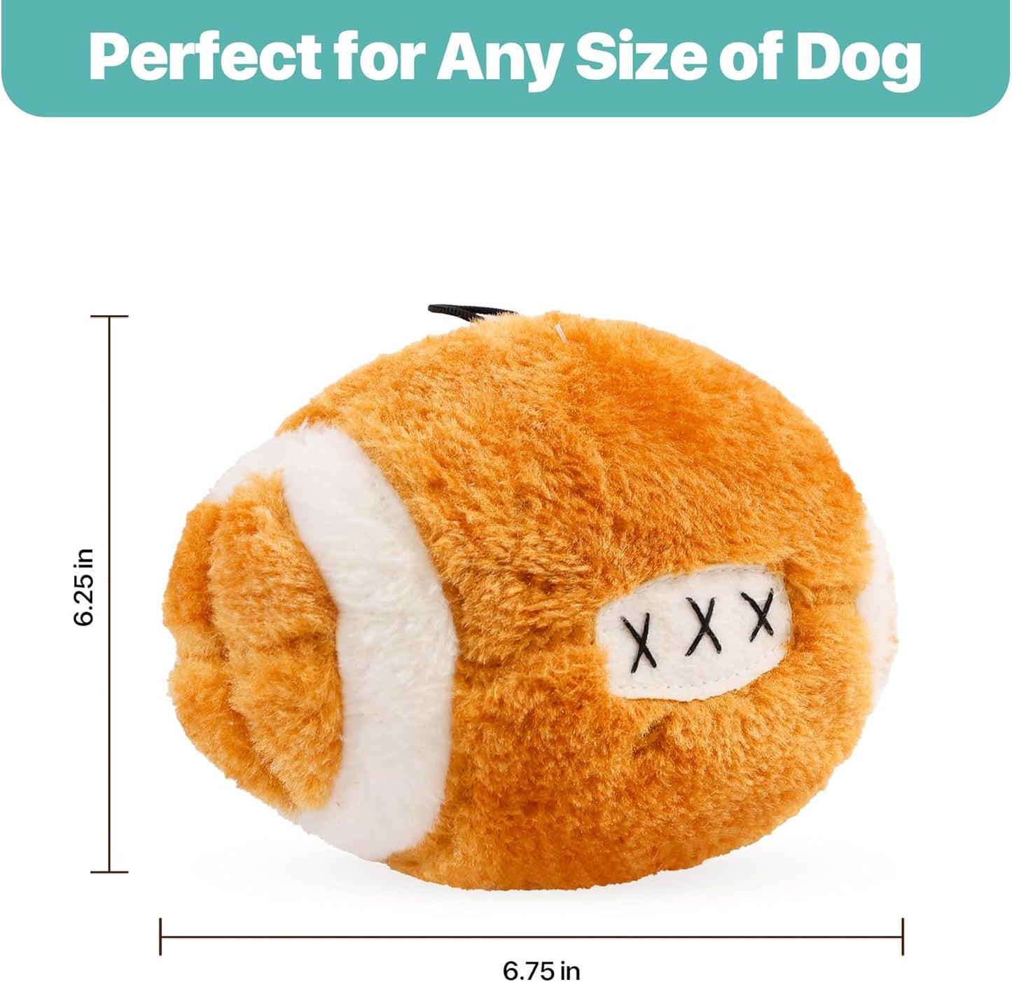 ETHICAL PLUSH FOOTBAL DOG TOY 4.5-in