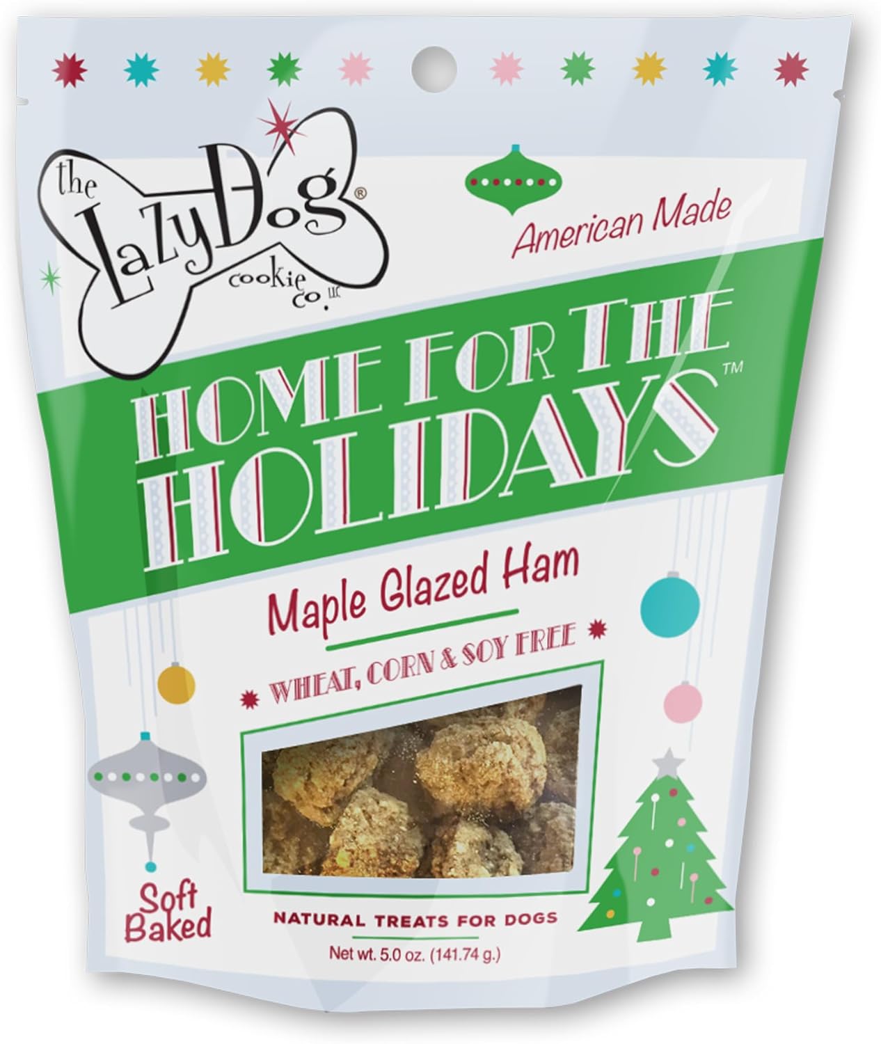 LAZYDOG HOME FOR THE HOLIDAYS TREATS 5oz (Maple Glazed Ham Flavor)