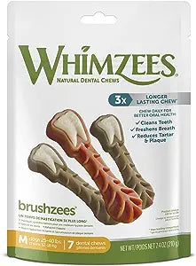 Whimzees Brushzees All Natural Daily Dental Treat For Dogs