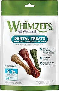 Whimzees Brushzees All Natural Daily Dental Treat For Dogs
