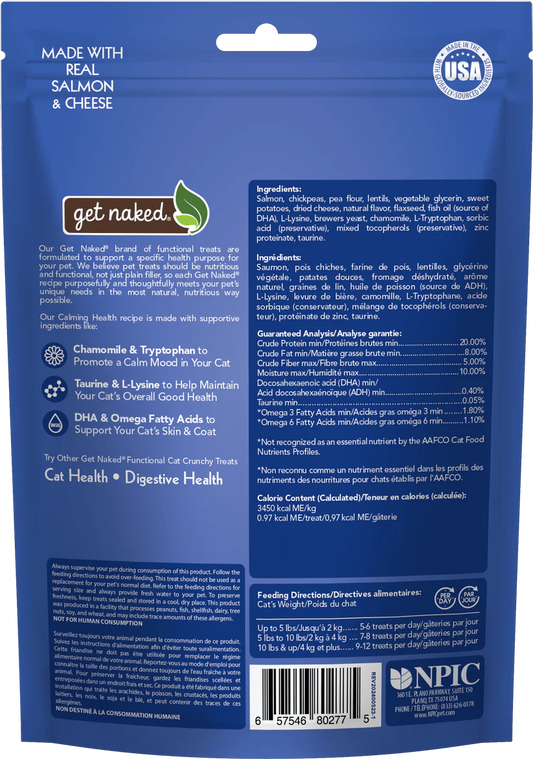 Get Naked Calming Health Functional Crunchy Treats for Cats. Salmon & Cheese flavor