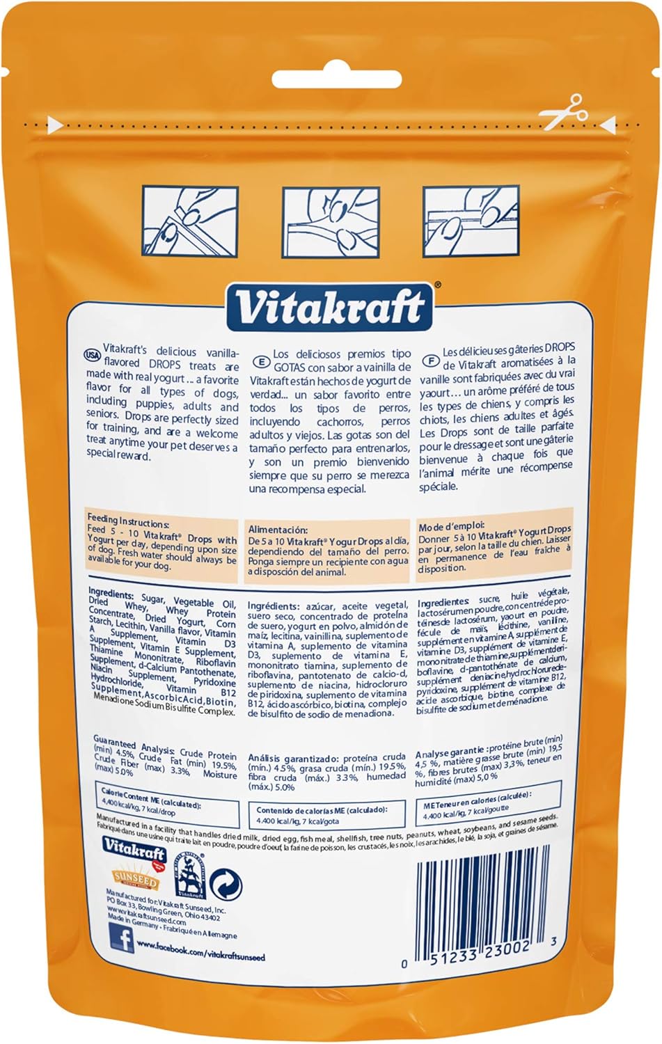 VITAKRAFT YOGURT DROPS TREATS FOR DOGS 8.8oz