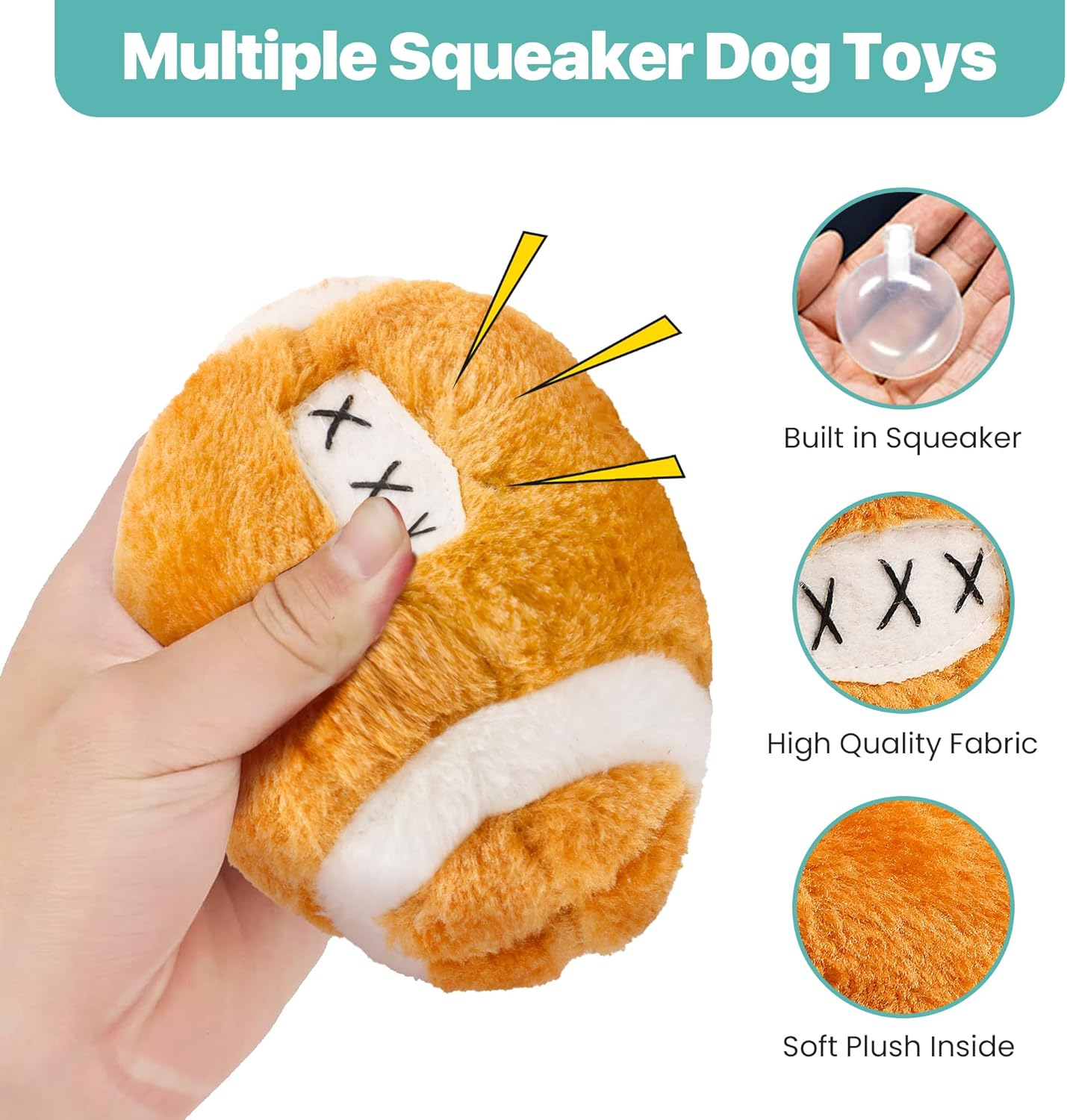 ETHICAL PLUSH FOOTBAL DOG TOY 4.5-in