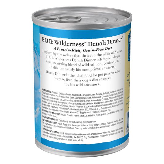 Blue Buffalo Wilderness Denali Dinner with Salmon, Venison & Halibut Canned Dog Food