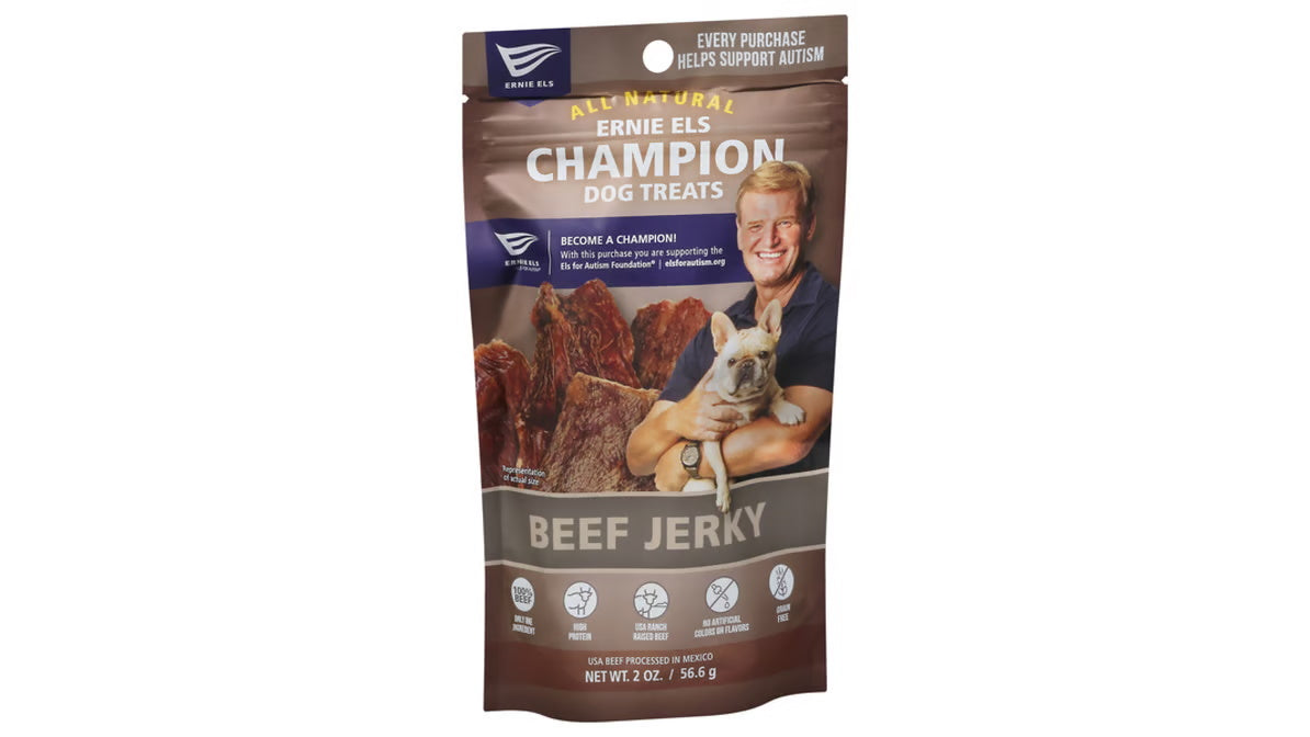 ERNIE ELS BEEF JERKY DOG TREATS 3oz