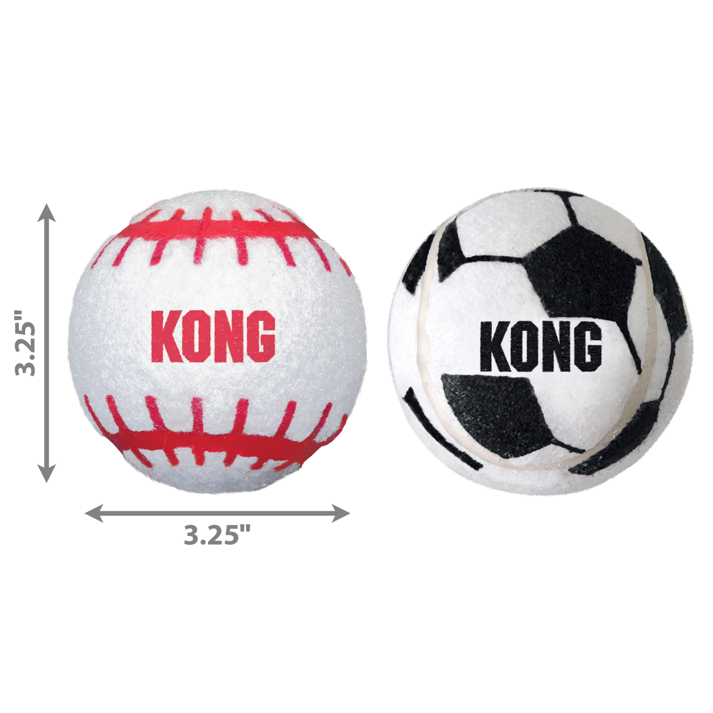 KONG ASSORTED SPORT BALLS LARGE 2-Pk