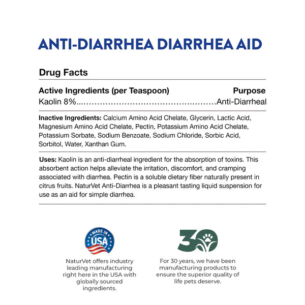 NATURVET ANTI-DIARRHEA 8oz