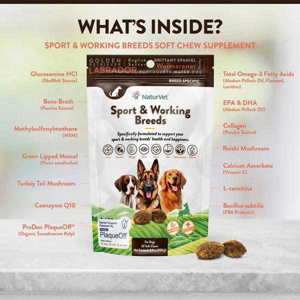 NaturVet Breed Specific Sport & Working Breed dog treats