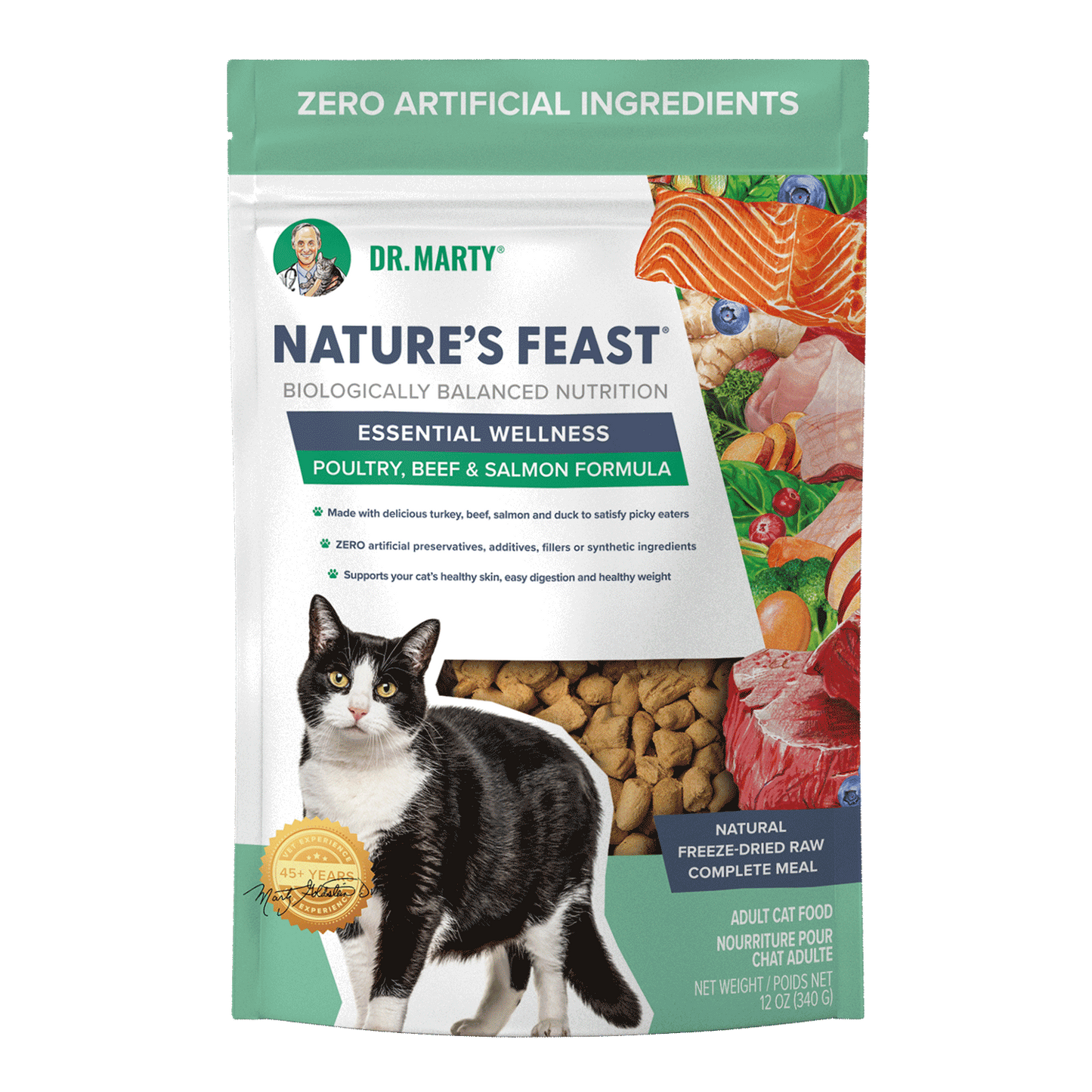 DR MARTY NATURE'S FEAST POULTRY, BEEF & SALMON CAT FOOD