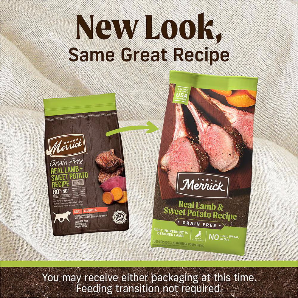 Merrick Grain Free Real Lamb & Sweet Potato recipe 22lb