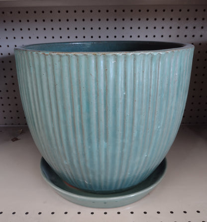 AMELIA STRIPE PLANTER JADE